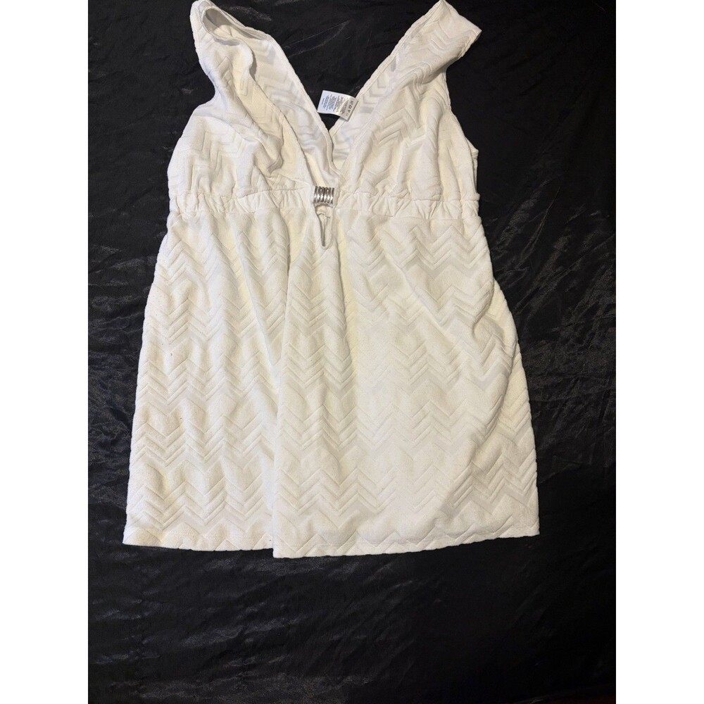 Catalina White 1X Sleeveless Dress Plus Size